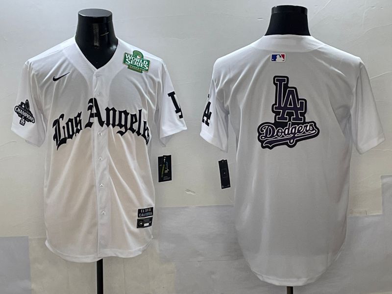 Men Los Angeles Dodgers Blank White Five generations Joint Name 2025 Nike MLB Jersey style 63